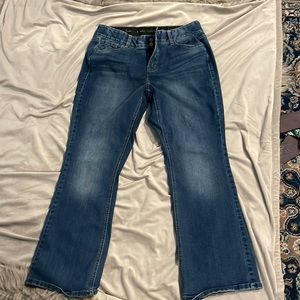 medium wash boot cut jeans